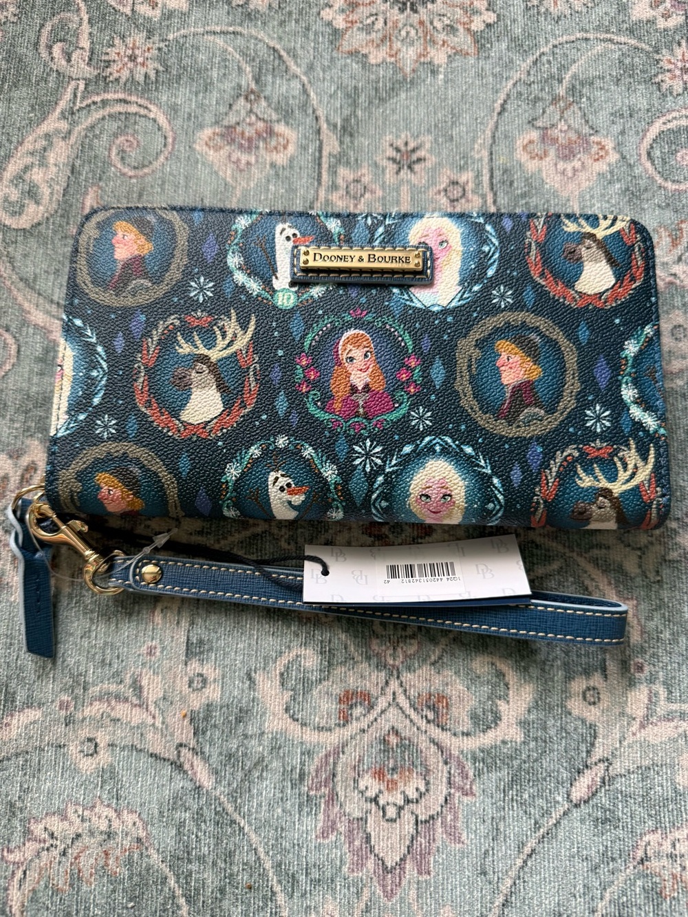 Dooney & Bourke Navy Multi Frozen II Wristlet Clutch